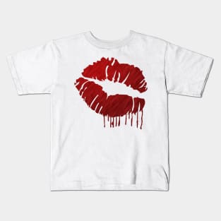 'Dripping Blood Lips' Modern Makeup Artist Gift Kids T-Shirt